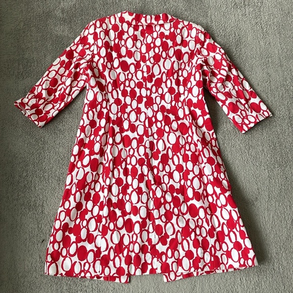 NWT Talbot Red / White Pattern Trench Coat - Size 12P - Picture 2 of 4